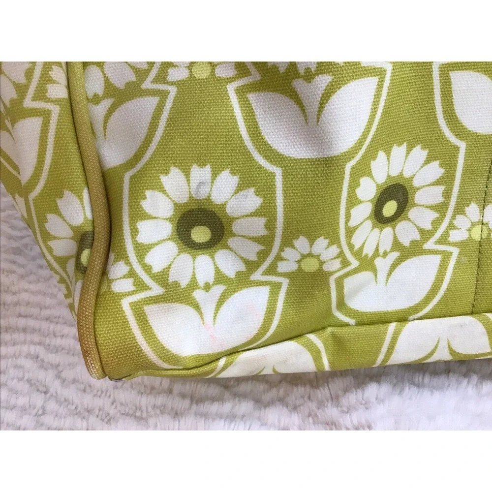 Petunia Pickle Bottom Diaper Bag Big‎ Tote Washable Vinyl Limey Yellow Crossbody